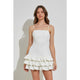 Women's Dresses - Ruffle Spaghetti Strap Dress - Off White - Cultured Cloths Apparel