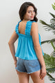 Women's Sleeveless - Sleeveless Square Neckline Ruffled Top -  - Cultured Cloths Apparel