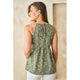 Women's Sleeveless - Floral Fantasy Olive Sleeveless Blouse -  - Cultured Cloths Apparel