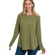 Women's - Melage Baby Waffle Long Sleeve Top - LT OLIVE - Cultured Cloths Apparel