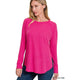 Women's - Melage Baby Waffle Long Sleeve Top - HOT PINK - Cultured Cloths Apparel