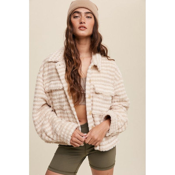 Outerwear - Plaid Fleece Shacket -  - Cultured Cloths Apparel