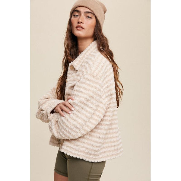 Outerwear - Plaid Fleece Shacket -  - Cultured Cloths Apparel