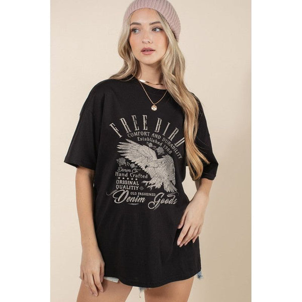 Graphic T-Shirts - Free Bird Vintage Graphic Tee - Black - Cultured Cloths Apparel