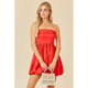 Women's Dresses - Strapless Bubble Hem Mini Dress -  - Cultured Cloths Apparel