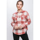  - Lightweight Plaid Button Down Top - CLAY - Cultured Cloths Apparel