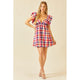 Women's Dresses - Multi Colored Plaid Dress with Flutter Sleeves -  - Cultured Cloths Apparel