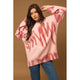 Women's Sweaters - Long Sleeve Spray Print Sweater - Pink - Cultured Cloths Apparel
