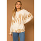 Women's Sweaters - Long Sleeve Spray Print Sweater - CREAM-TAUPE - Cultured Cloths Apparel