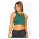 Athleisure - Ribbed Seamless Sleeveless Crop Top - Hunter Green - Cultured Cloths Apparel