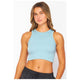 Athleisure - Ribbed Seamless Sleeveless Crop Top - Gray Mist - Cultured Cloths Apparel