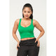 Athleisure - Stretchy Ribbed Seamless Cropped Tank - Green - Cultured Cloths Apparel