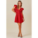 Women's Dresses - Floral Jacquard Babydoll Ruffle Sleeve Dress -  - Cultured Cloths Apparel