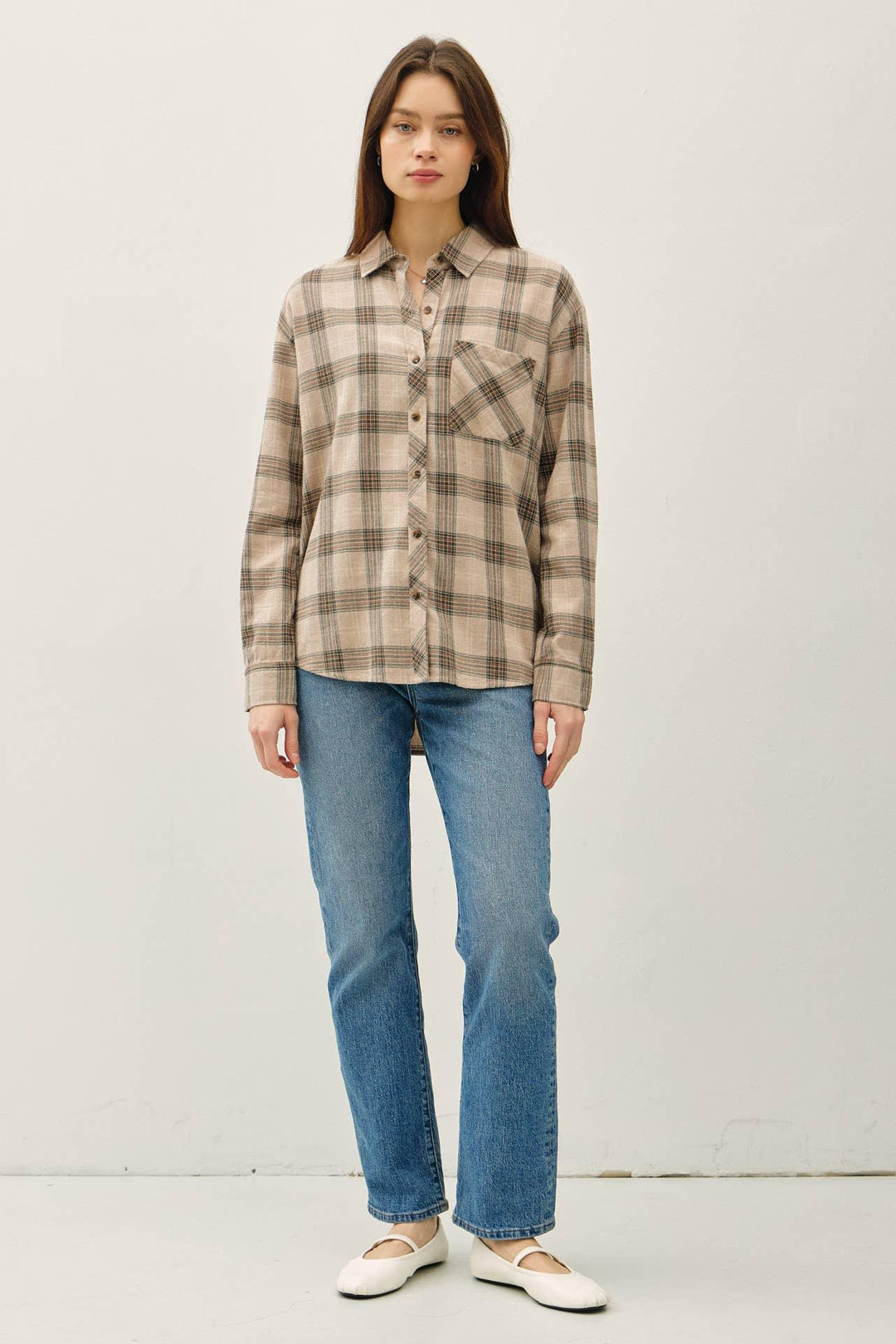 COTTON 100 CLASSIC SMALL PLAID SHIRT