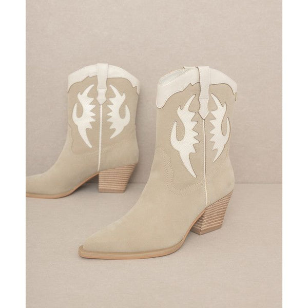 Shoes - OASIS SOCIETY Houston - Layered Panel Cowboy Boots -  - Cultured Cloths Apparel