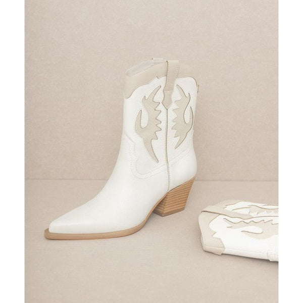 Shoes - OASIS SOCIETY Houston - Layered Panel Cowboy Boots -  - Cultured Cloths Apparel