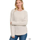 Women's Sweaters - ROUND NECK BASIC SWEATER - BONE - Cultured Cloths Apparel