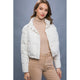 Outerwear - Puffer Jacket with Zipper and Snap Closure - Ivory - Cultured Cloths Apparel