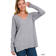 Women's - GARMENT DYED FRONT SEAM SWEATER - H GREY - Cultured Cloths Apparel