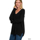 Women's - GARMENT DYED FRONT SEAM SWEATER - BLACK - Cultured Cloths Apparel
