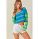 Women's Sweaters - Sunkist Striped Cropped Sweater -  - Cultured Cloths Apparel