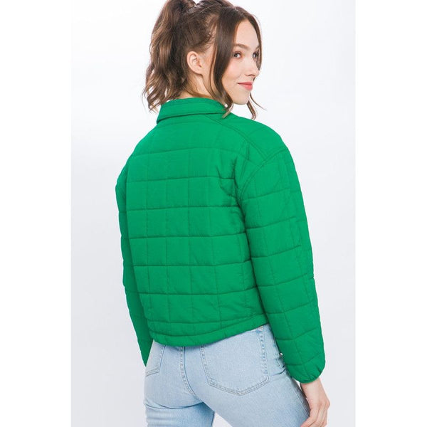 Outerwear - Crop Puffer Jacket with Waist Pull String -  - Cultured Cloths Apparel