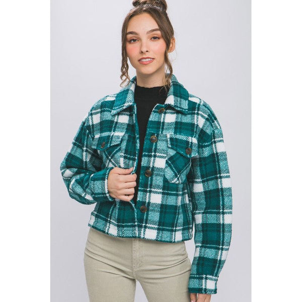 Outerwear - Casual Plaid Button Up Jacket with Pockets -  - Cultured Cloths Apparel
