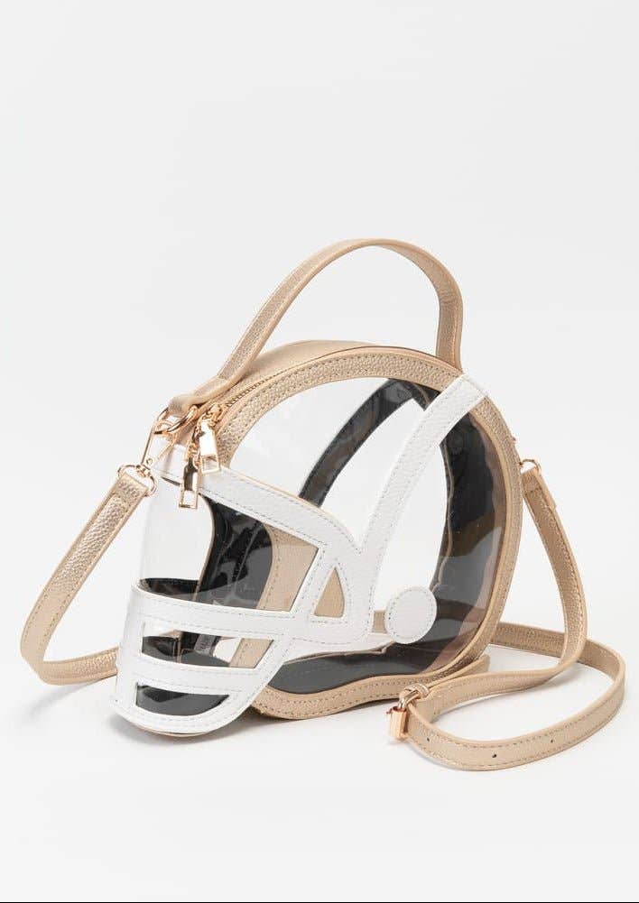 Handbags - TG10902 Clear Gameday Football Helmet Satchel/Crossbody Bag - - Cultured Cloths Apparel