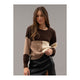 Women's Sweaters - Colorblock Back Tie Knit Sweater - Chocolate - Cultured Cloths Apparel