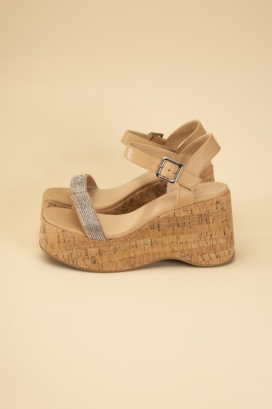 Shoes - FRAYA-S Rhinestone Strap Sandals -  - Cultured Cloths Apparel