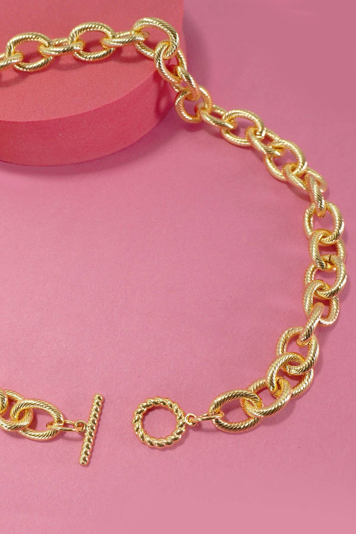 Accessories, Necklaces - STAINLESS STEEL TARNISH FREE CHUNKY CHAIN NECKLACE | 40NK350 - - Cultured Cloths Apparel