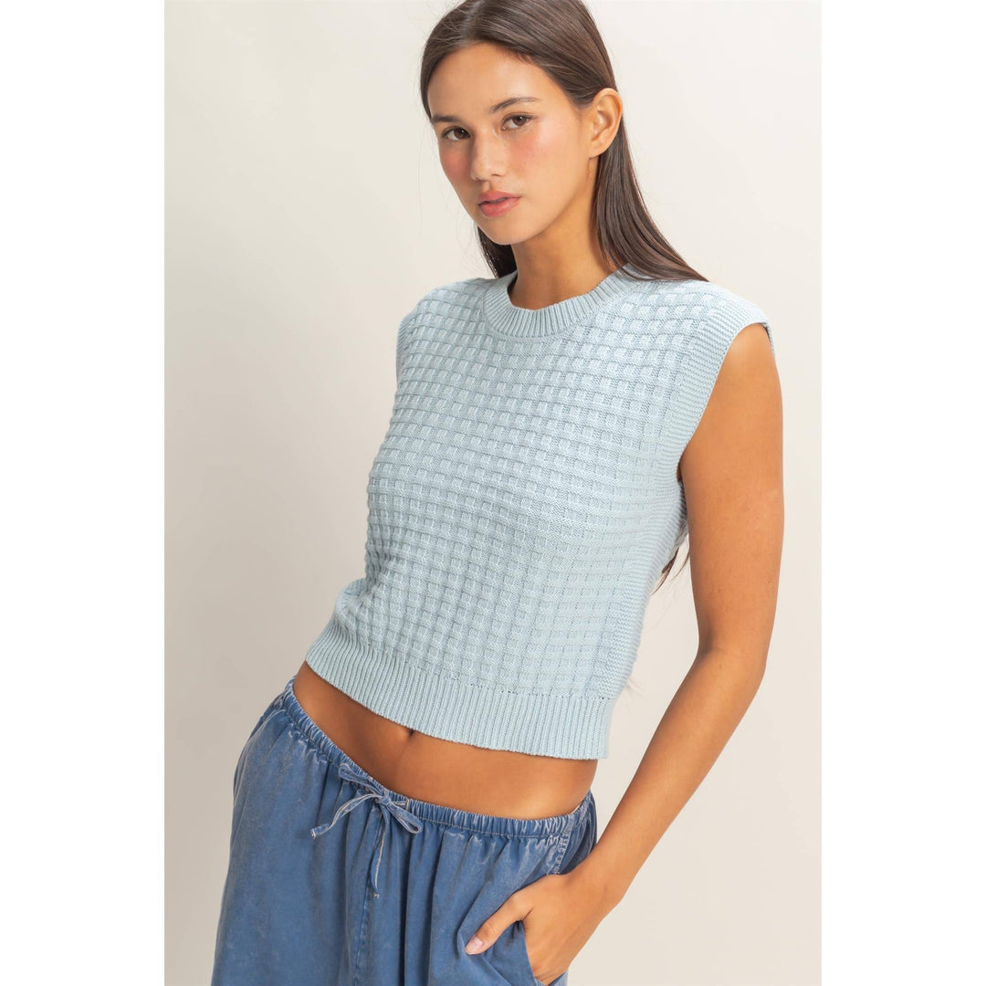Textured Sleeveless Knit Top