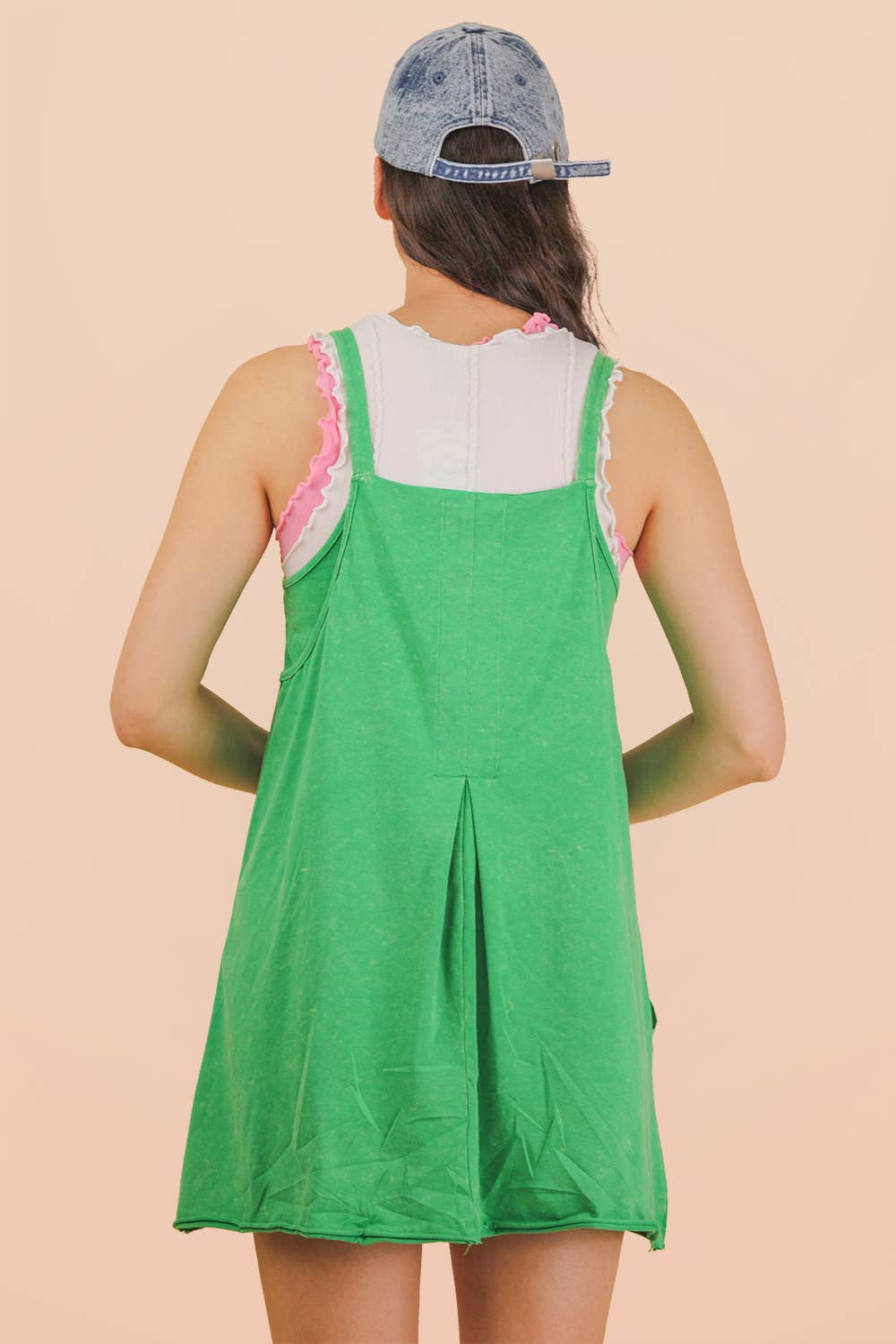 Dresses - Mineral Washed Knit Mini Dress with Shorts Inside - - Cultured Cloths Apparel