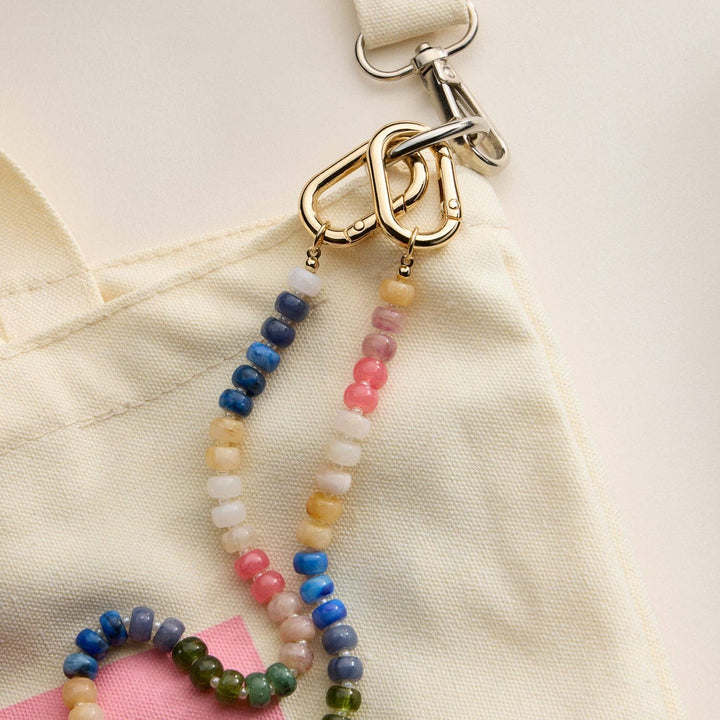 Accessories, Key Chains - Colorful Beaded Bag Charm | Gold Clasp Trendy Accessory - - Cultured Cloths Apparel