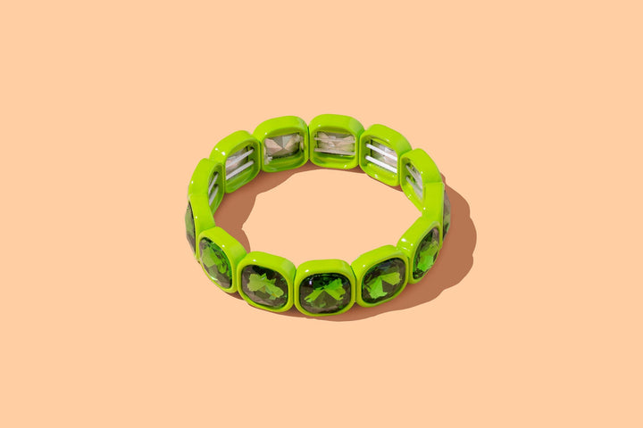 Accessories, Bracelets - Enamel Stretch Bracelet - Rounded Gems - Elise - Asst Colors - - Cultured Cloths Apparel