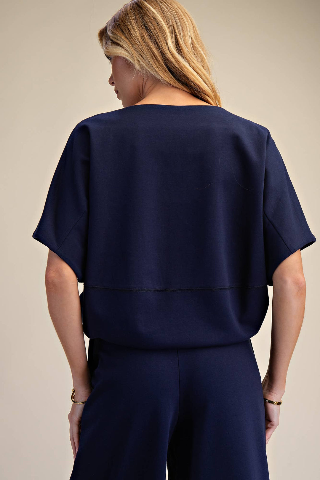 - Round Neck Asymmetrical Hem Adjustable With Ties Top - - Cultured Cloths Apparel