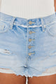Denim - Kancan Distressed Button Fly Denim Shorts -  - Cultured Cloths Apparel