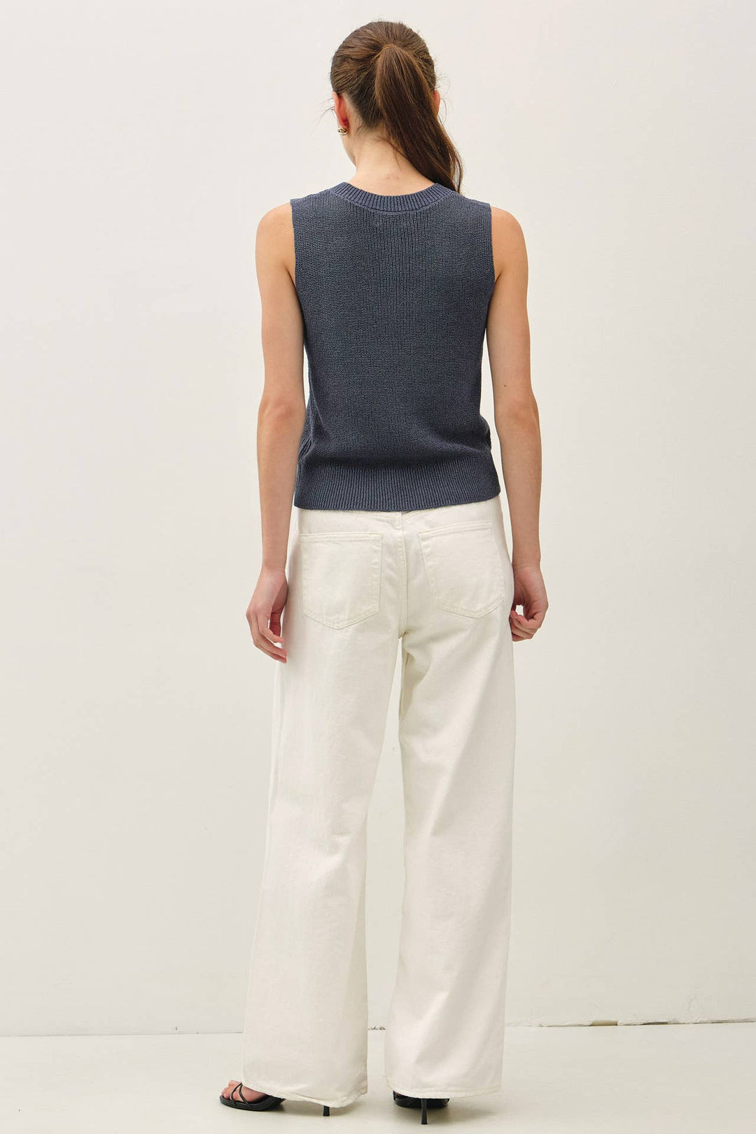 Women's Sleeveless - LIGHT WEIGHT BUTTON UP SWEATER VEST - - Cultured Cloths Apparel
