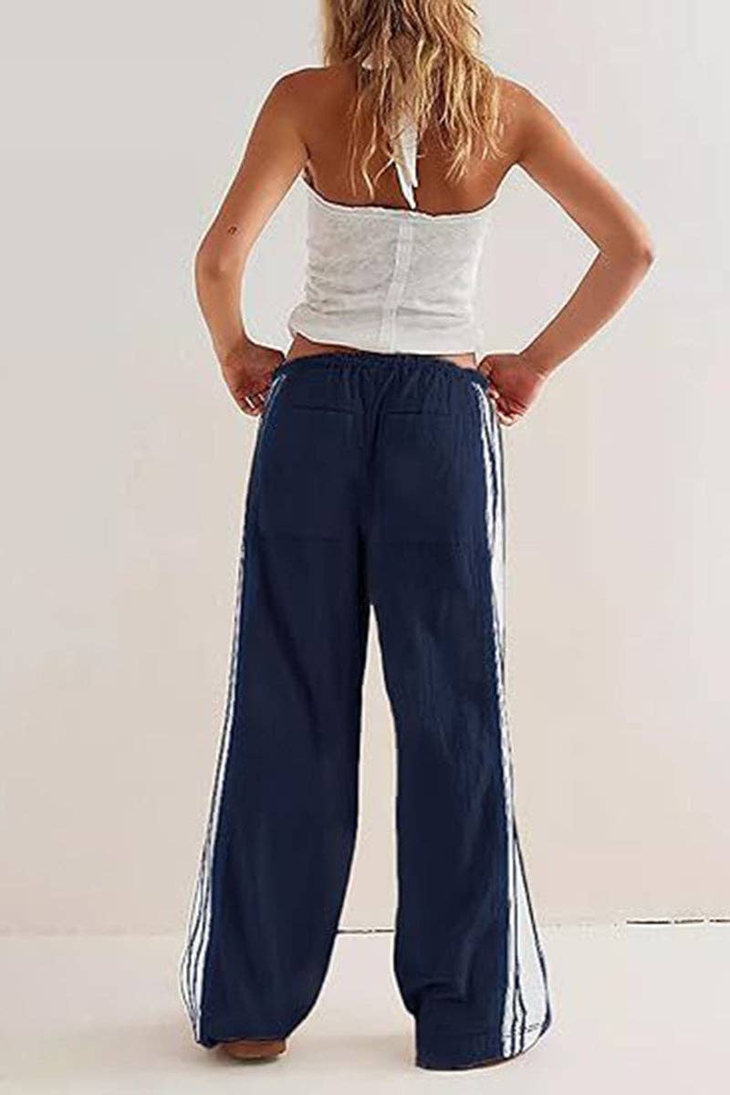 Pants - Striped Drawstring Jogger Pants - - Cultured Cloths Apparel