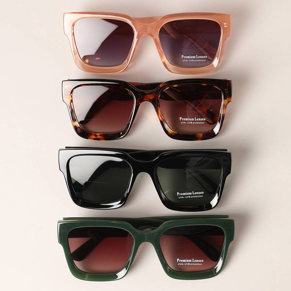 Sunglasses - Oversized Square Shape Chunky Frame Sunglasses - - Cultured Cloths Apparel