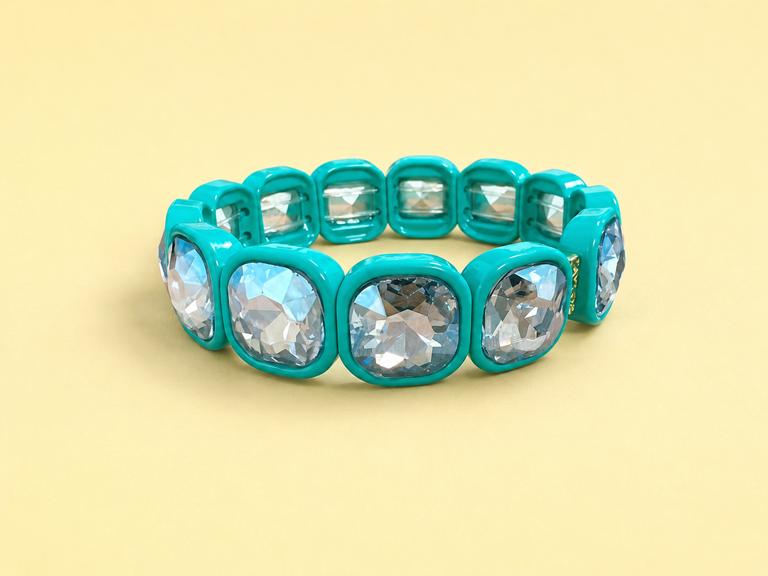 Enamel Stretch Bracelet - Earth Tone Colors