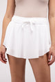 Athleisure - Ruffle Hem Tennis Skirt with Hidden Inner Pockets - WHITE - Cultured Cloths Apparel