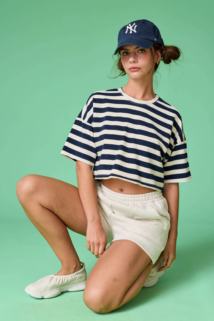Women's Short Sleeve - Round Neck Short Sleeve Crop Top - - Cultured Cloths Apparel