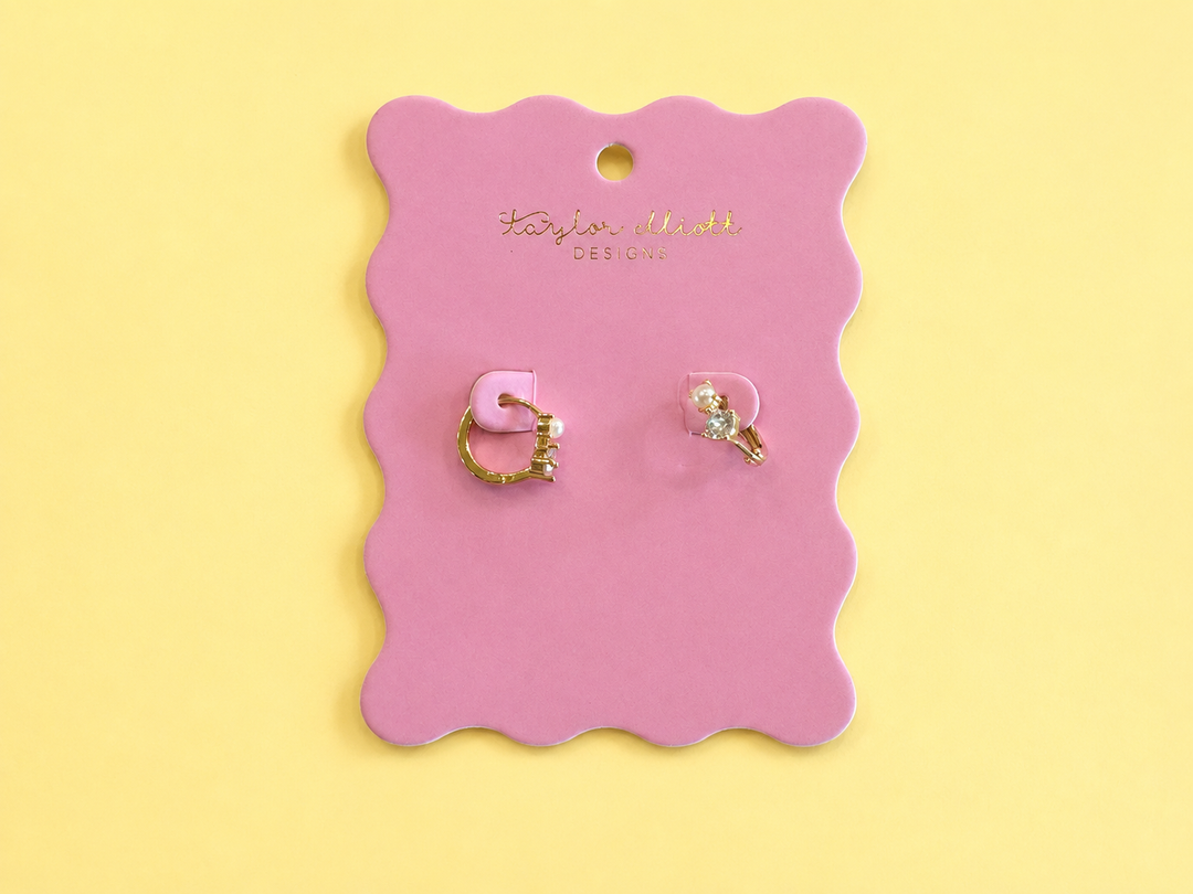 Huggie Earrings - Pearls + Crystals - Dara