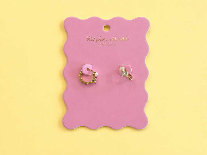 Huggie Earrings - Pearls + Crystals - Dara