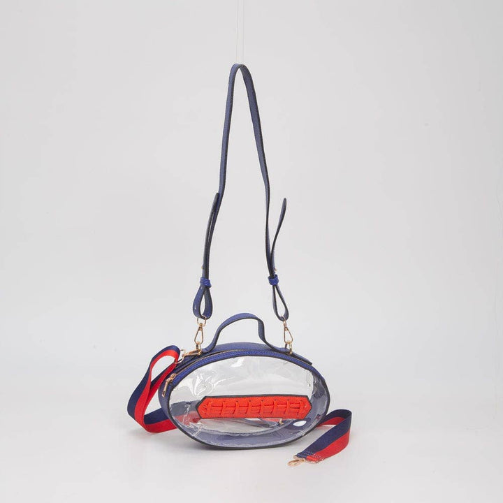Clear Gameday Football Stitch Detail Crossbody Bag