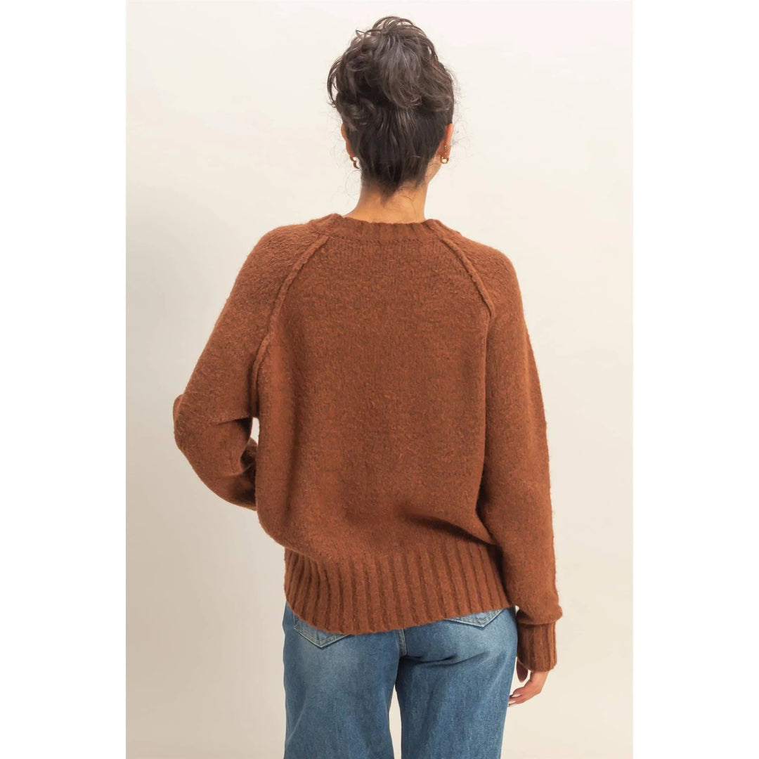 Women's Sweaters - Raglan Sleeve Crew Neck Sweater - - Cultured Cloths Apparel