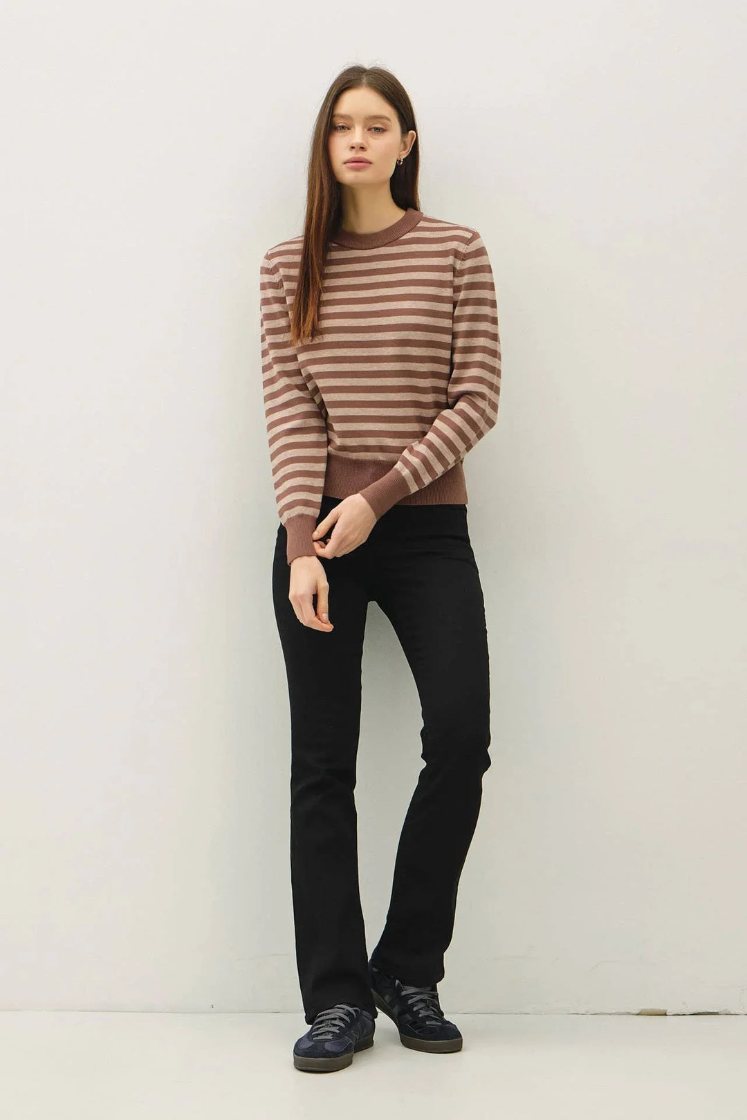 CLASSIC STRIPE CROPPED SWEATER
