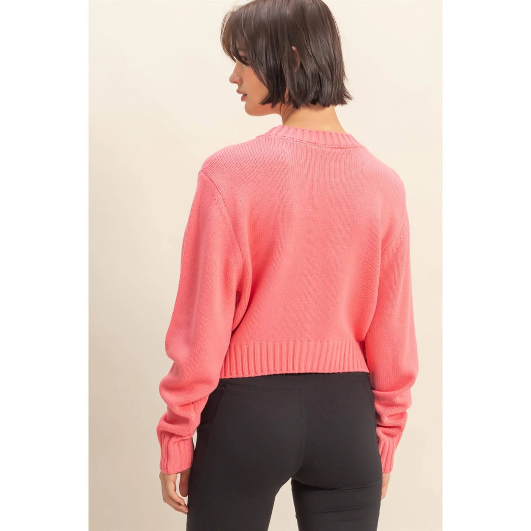 Women's Sweaters - Cropped Long Sleeve Sweater - - Cultured Cloths Apparel