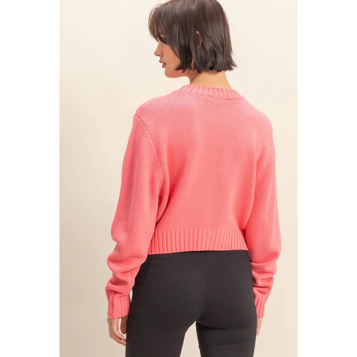 Women's Sweaters - Cropped Long Sleeve Sweater - - Cultured Cloths Apparel
